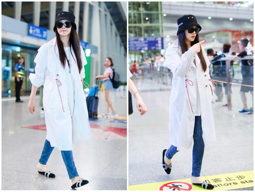 49岁伊能静厉害！一身白衣牛仔裤愣是穿成29岁，网友：秦昊好福气