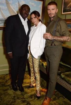 贝嫂携家人现身伦敦时装周，小贝胖了！儿子变摄影师，还是小七美