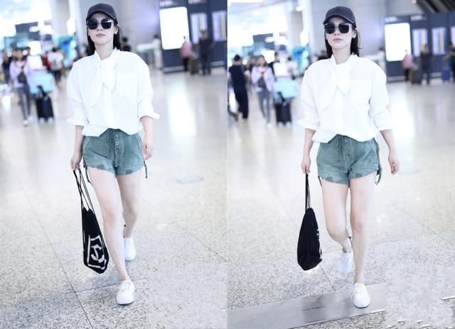 马思纯为了秀腿，短裤都提到裤裆这儿了，网友：勒着不难受吗？