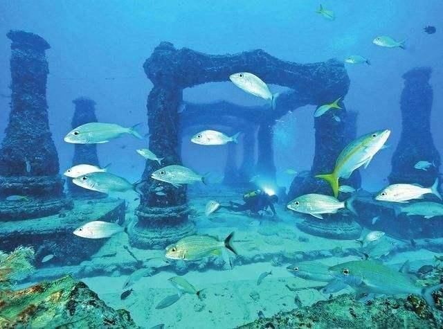 海南海底的400年古村庄，退潮后海底还有平坦农田