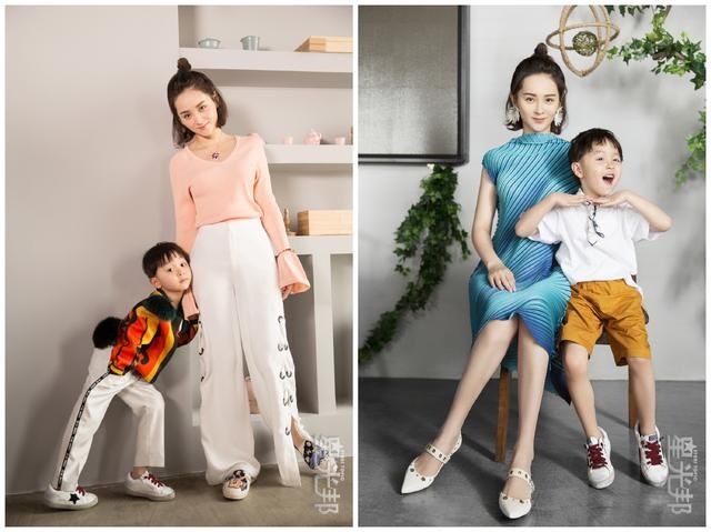 亲子装还能这么穿？邓莎大麟子私服穿搭大玩撞色，时髦又耐看