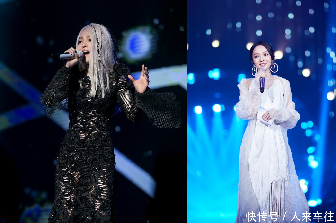 36岁张韶涵跟26岁迪丽热巴撞衫，差10岁却穿出同年龄的感觉