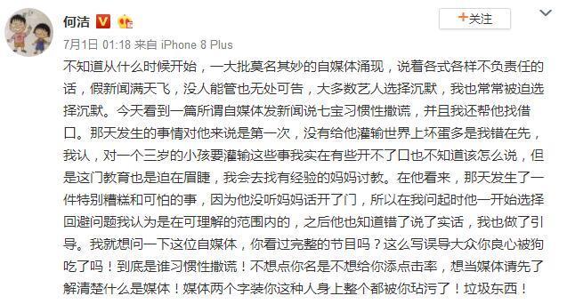 何洁破口大骂，怒斥媒体“良心被狗吃了”，网友：你是最好的母亲