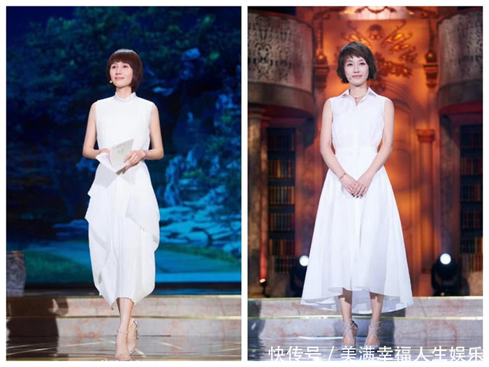 袁泉与马伊琍仅仅只相差一岁，同穿白色连衣裙，谁的气质更好？