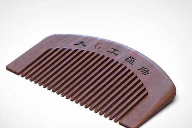  SolidWorks■用SolidWorks画一个木纹梳子，此图简单到只用10步就可画完了