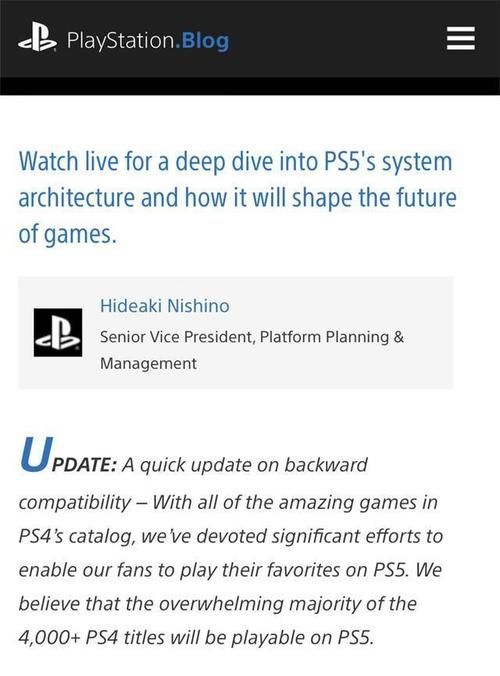 『公布』PS5新特性得到官方公布：将支持更高分辨率，并兼容大量PS4游戏