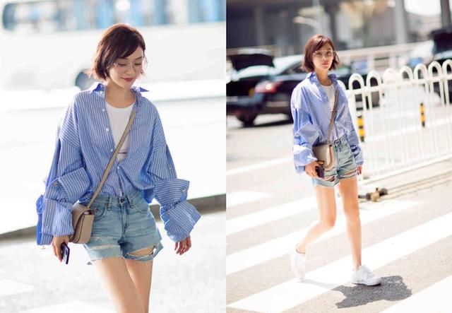 袁姗姗太狠了!短裤这么短还要在腿根处割2刀,网友:显腿长呗!