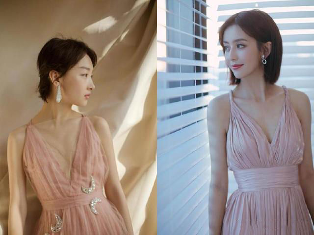 佟丽娅太拼了，吊带裙瘦的撑不起来，同是88斤，周冬雨更尴尬