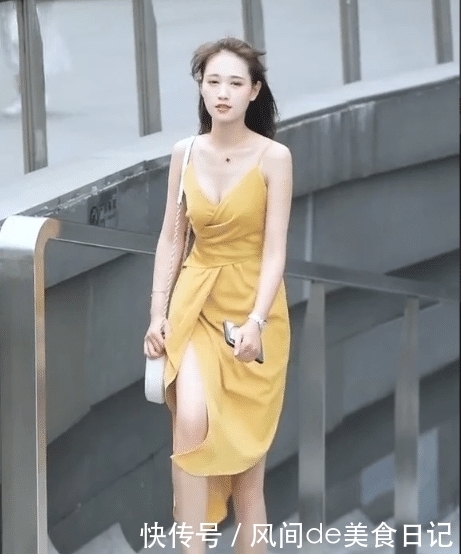  「小姐姐」小姐姐一身黄色连衣裙，清新可爱又迷人，满满的优雅少女气质