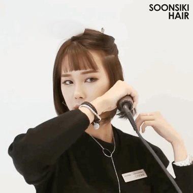 天热时短发扎起来，一样的漂亮！