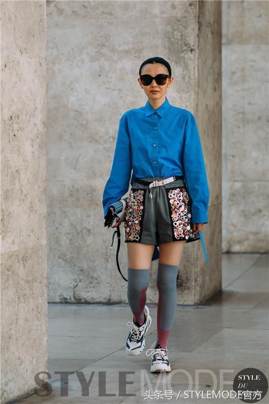 夏天街拍，就是要清爽的蓝！