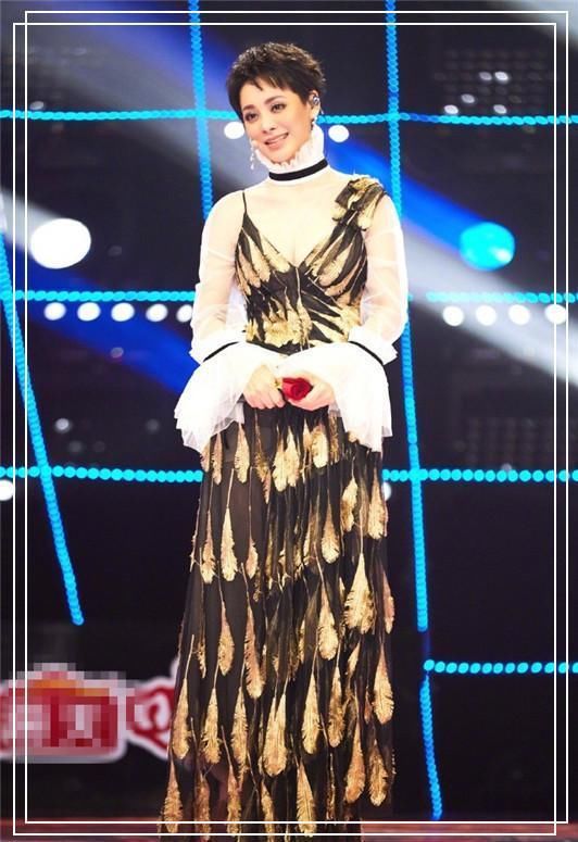 宁静真大胆！西装下系两块布就当裙子穿，网友：越老越豁出去了！