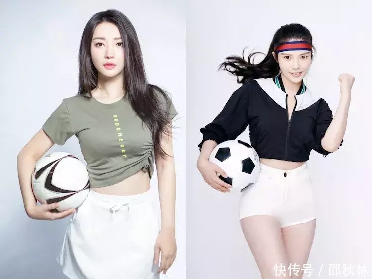柳岩、徐冬冬足球宝贝大比拼，把T恤穿的好紧欲秀蛮腰，撞上也不