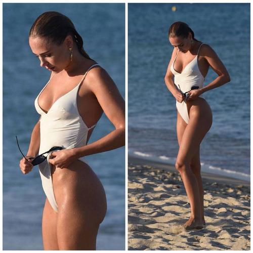 性感小野猫Kimberley Garner海滩照美出新高度，网友：颜好会穿！