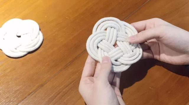 『编绳』结绳编织DIY,棉绳就能编个好看又实用的杯垫,编绳附教程!