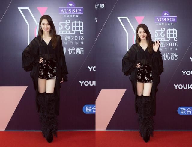 “麻辣鸡”撞衫戚薇，穿同款毛毛靴，身材堪比卡戴珊！