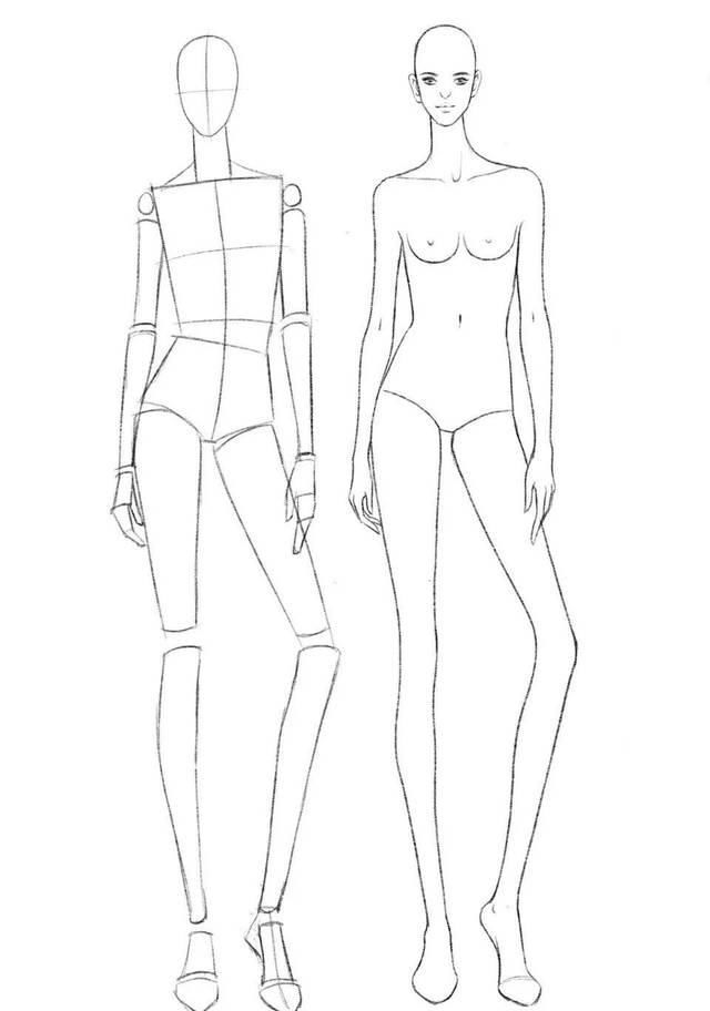 [模特的身]全新-160个服装人体动态【线稿】素材分享！（独家珍藏版）