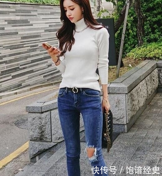  『洒脱』干练洒脱的牛仔裤美女，穿出美好身姿