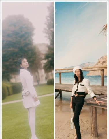 香奈儿时装周“海滩”大秀，马思纯白色丝袜实力抢镜张钧甯马甲线