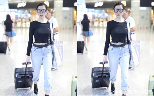 张天爱现身机场大秀身材,网友:好身材把衣服都快“撑破”了!