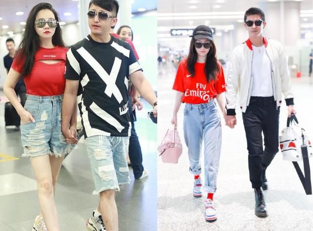 同是辣妈穿红T却大不同，冉莹颖衣服快被撑破，霍思燕却嫩回18岁