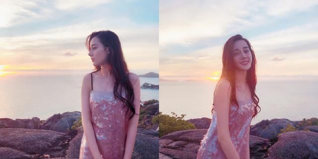 佟丽娅也穿粉色吊带裙了，甜美又性感，怪不得女明星们穿了又穿！