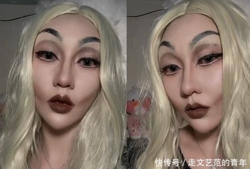 家看到@美术生把脸当“画布”,实力仿妆“韩佩泉”,看到成品:收徒吗?