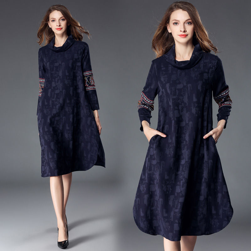 谁说60后女人不能美!秋后穿这欧版裙，配平鞋，足以美翻一条街