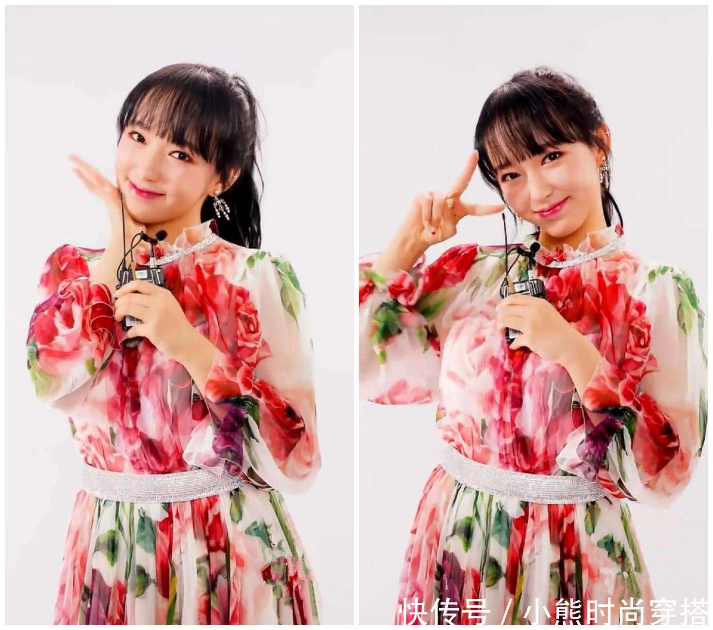 本以为迪丽热巴的印花裙最美，当看到陈乔恩的印花裙才最惊艳！