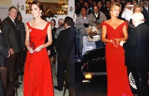 凯特王妃简直是婆婆的翻版！与她穿着很像，不过戴安娜更胜一筹！