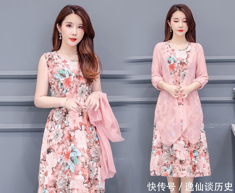 #轻松#新出的连衣裙两件套很时髦好看,高贵优雅,轻松展现女人魅力