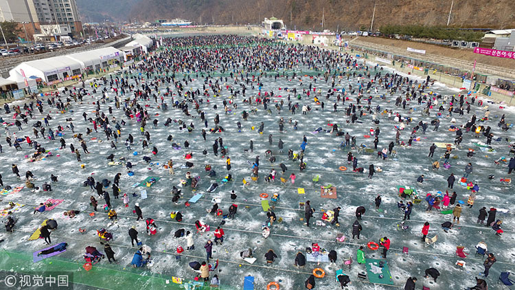 眼界 | 韩国华川鳟鱼节场面壮观