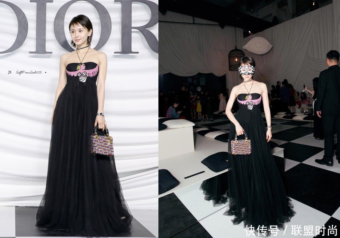 王子文穿迪奥抹胸裙勒出“副乳”反而显高10cm，网友：这叫时尚！