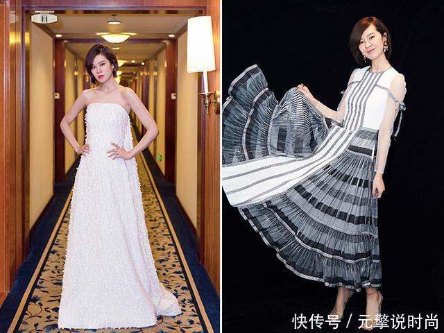 郁可唯抹胸短裙造型惊艳众人，没想到都34岁了，看这腿一点也不像