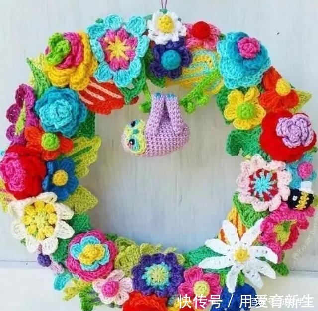 辫子针:几种毛线花朵钩织,鲜艳好看,有图解说明