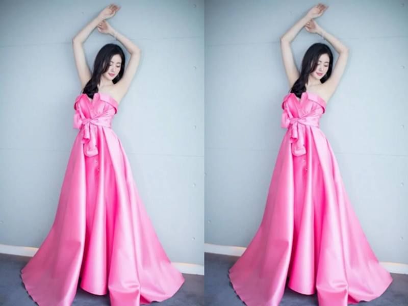 当90斤杨颖和96斤张天爱同穿粉色礼服，网友:苗条终究输给了微胖