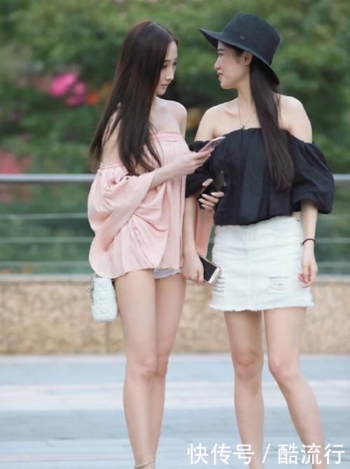 无限:“一字肩女神”清凉时尚的小姐姐,将身材比例无限放大