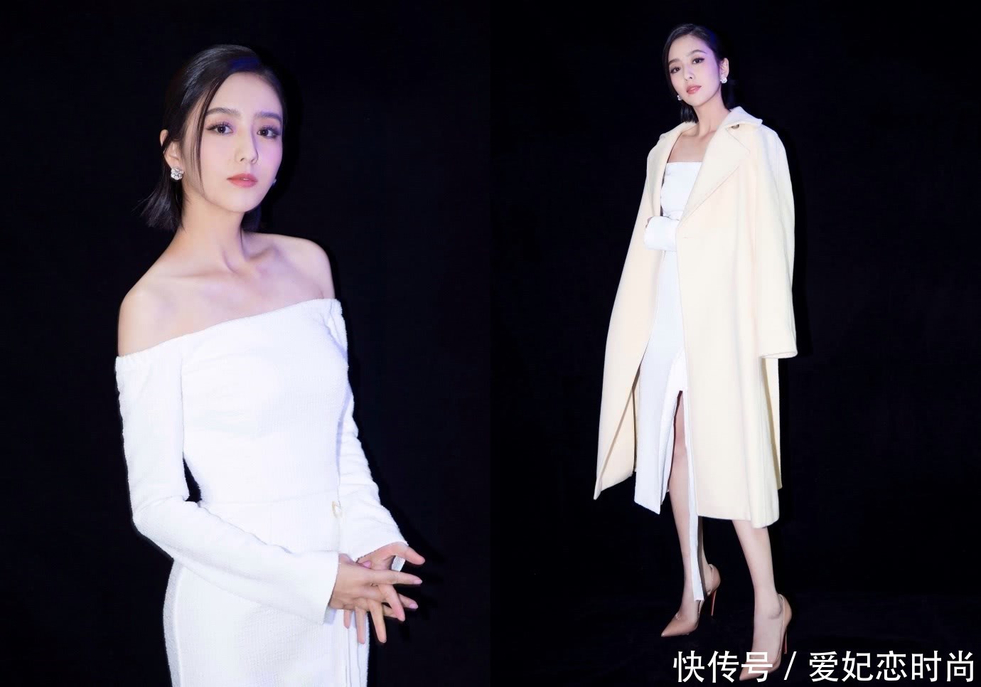 佟丽娅总算穿对了！白色开叉裙配尖头高跟，显优雅又大气！