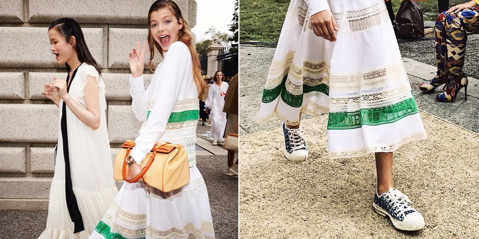 球鞋搭裙装，这种又酷又甜的穿搭方法觉对要学下来!