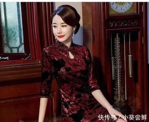  【金丝绒】富贵花金丝绒旗袍，最是能穿出女人的雍容华贵！