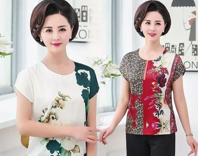  [阔腿裤]妈妈们春季怎么穿更显女人味?修身印花T恤打底衫,减龄时尚大气...