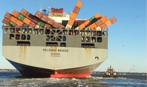 集装箱落海，丢失，曾挂靠上海、宁波等港口，货物或将受损