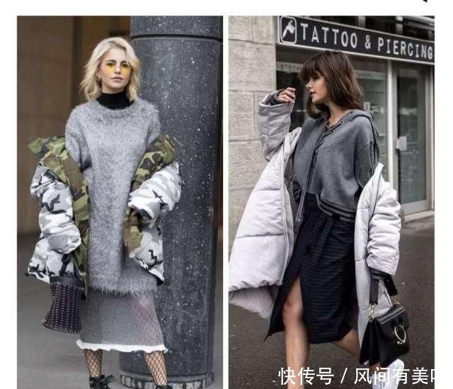  『显瘦』2020年最时髦好看的“王炸组合”，羽绒服＋裙子，保暖显瘦又时尚