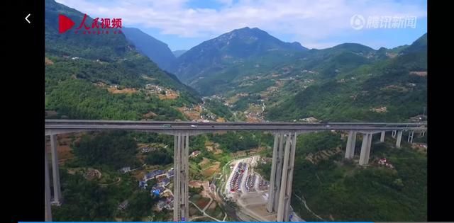 湖北：航拍“世界第一高”龙潭河特大桥：最高桥墩达178米
