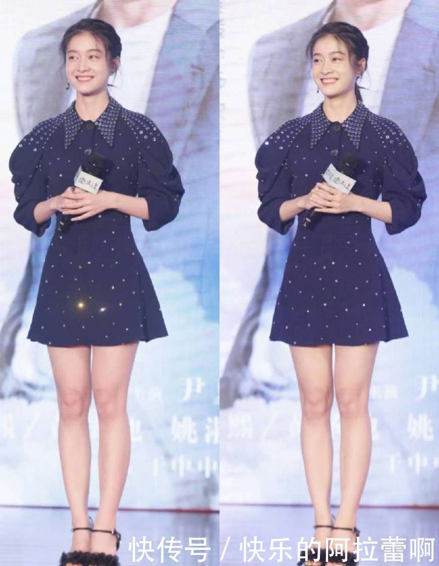 31岁韩孝周撞衫21岁张雪迎，同穿铆钉连衣裙，网友：张雪迎险胜