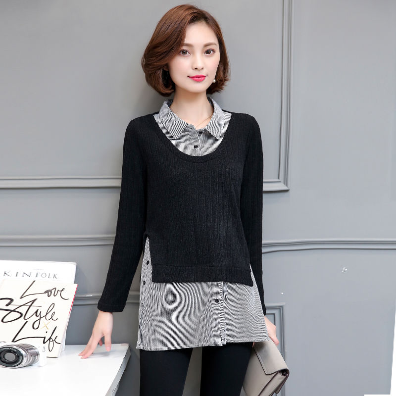 毛衣要哭了，现在流行“假两件”衫，保暖又有搭配感，洋气女人味