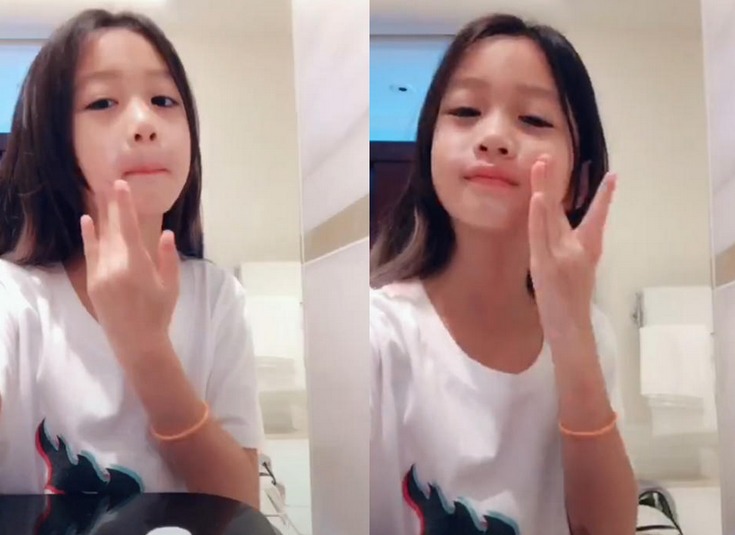 钟丽缇女儿考拉近照曝光 染发化妆变化超大