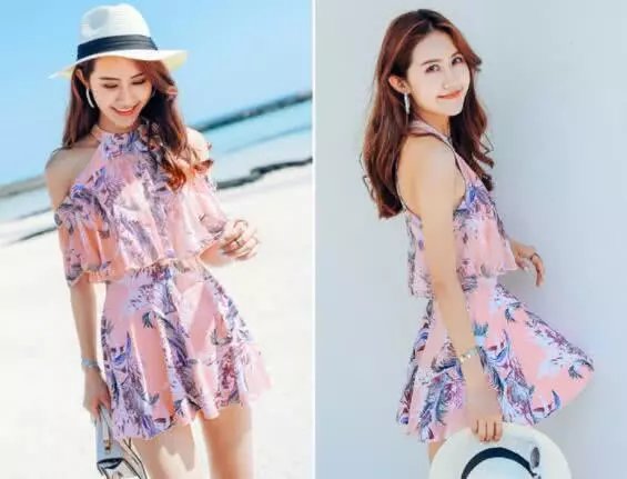 时尚印花的泳衣美女,身材颜值气质应有尽有, 令人过目难忘!