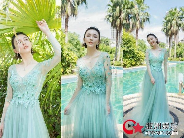 三位身穿绿色礼服的女星 刘诗诗仙气李沁邻家吕佳容甜心
