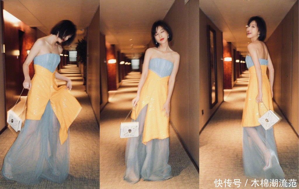 张俪穿绿格吊带出门，腋下勒出一撮毛，网友：看得我看尴尬啊！